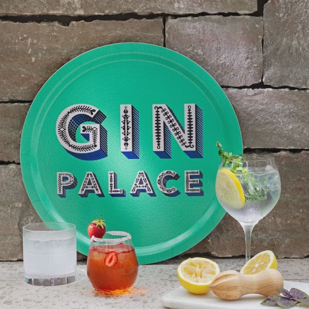 Birchwood Tray Medium Round | Gin Palace | Seafoam