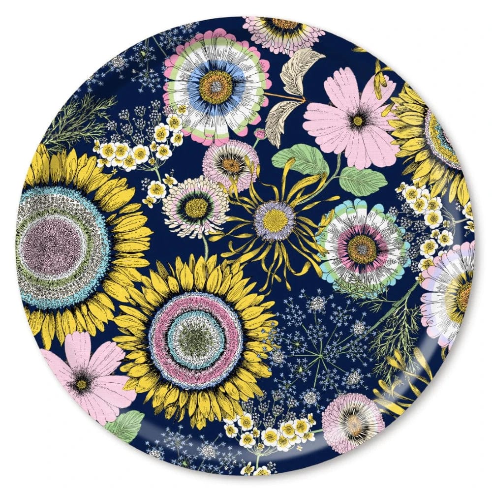 Birchwood Tray XL Round | Sunflower Navy