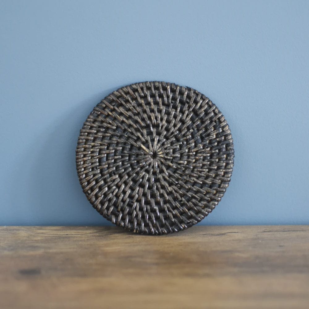 Black Rattan Coaster