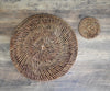 Brown Brown Rattan Coaster