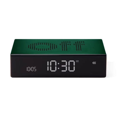 Lexon Flip Premium Reversible LCD Alarm Clock | Dark Green