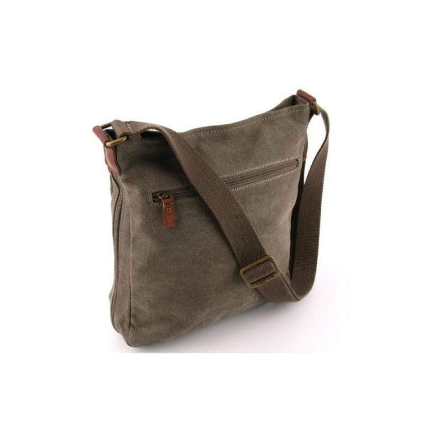 Troop London Classic Zip Top Shoulder Bag -Charcoal - Sunset Surf & Turf